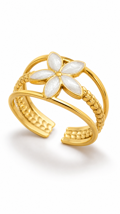 WHITE SAMPAGUITA FLOWER RING