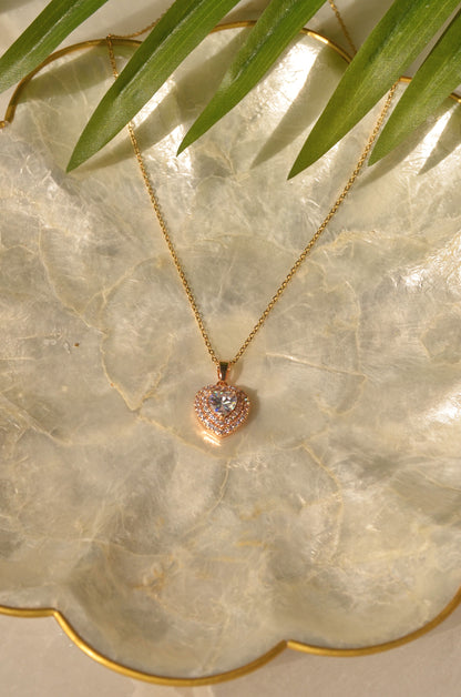 ICE COLD HEART NECKLACE-GOLD FILLED
