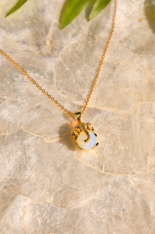 ELEPHANT GOOD LUCK CHARM NECKLACE- GOLD FILLED