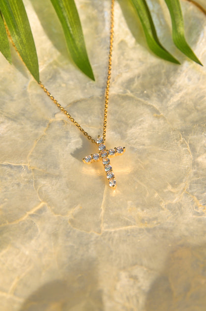 CRYSTAL CROSS NECKLACE